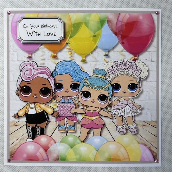 Doll Themed Birthday Card - Handmade