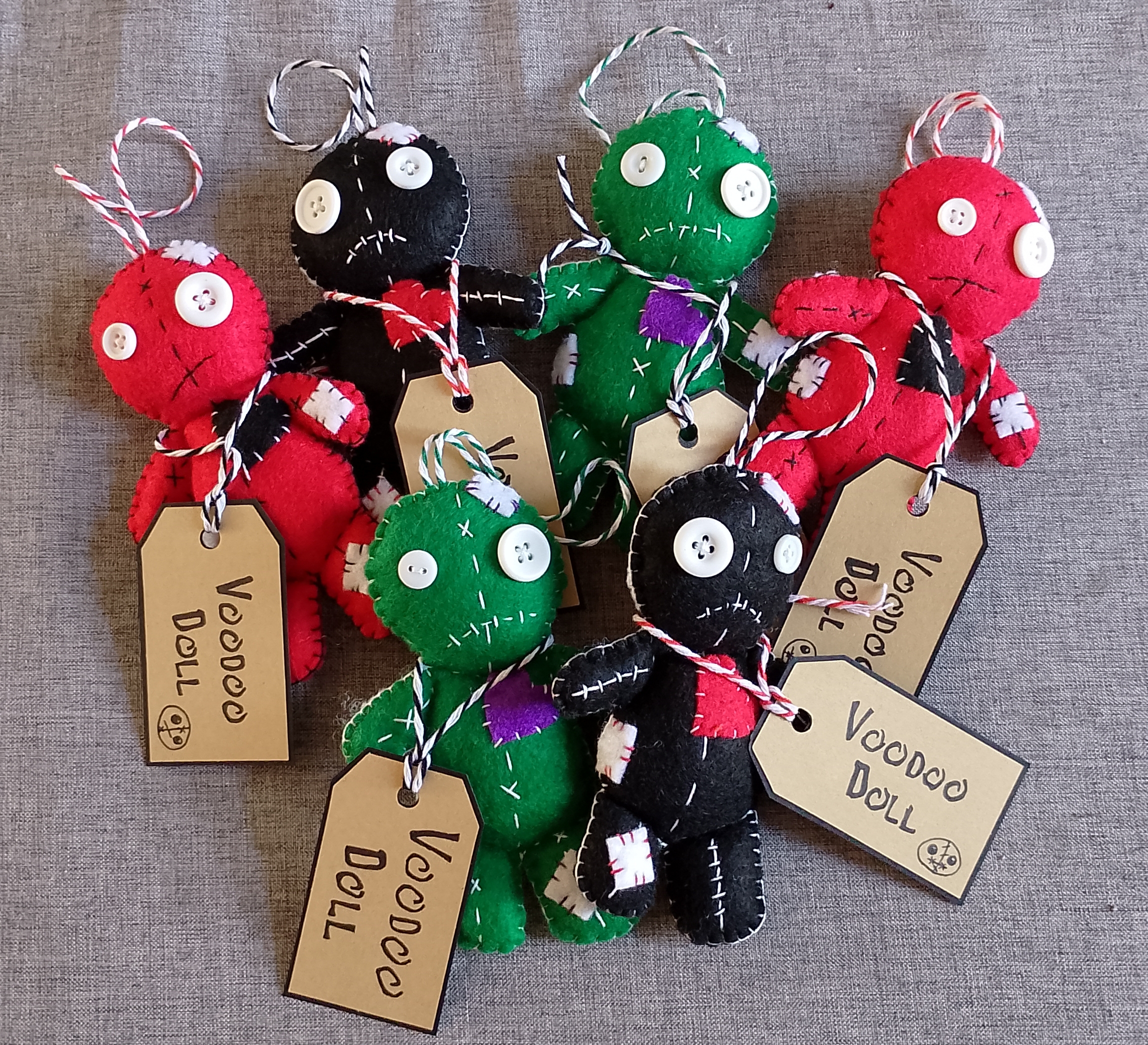 Handmade Cute Voodoo Doll hanging feltie - Image 8