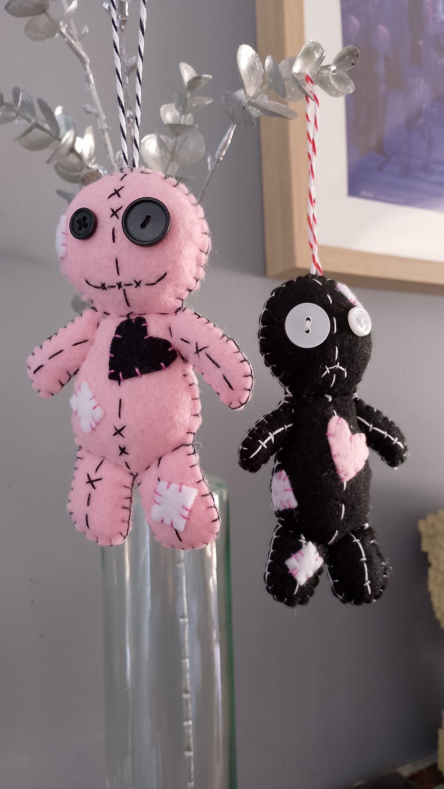 Handmade Cute Voodoo Doll hanging feltie - Image 7