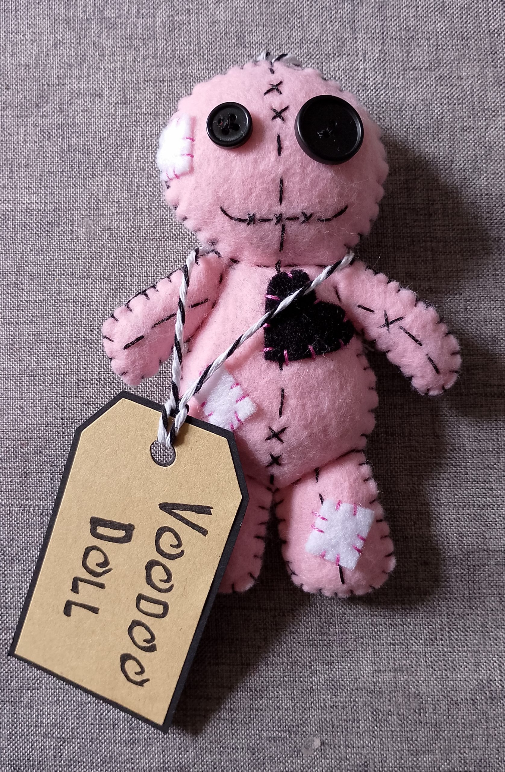 Handmade Cute Voodoo Doll hanging feltie - Image 3