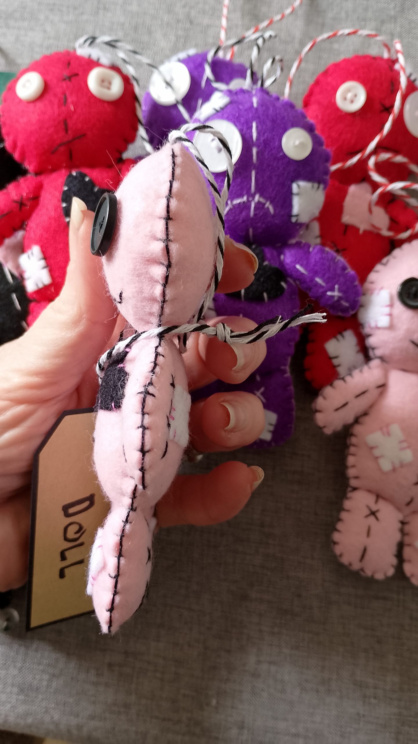 Handmade Cute Voodoo Doll hanging feltie - Image 5