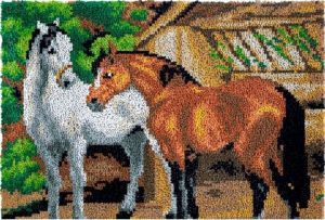 Rug Making Latch Hooking Kit | 2 Horses