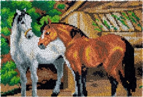 Rug Making Latch Hooking Kit | 2 Horses