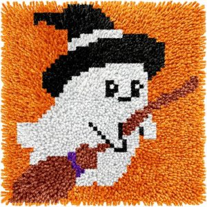 Children’s Rug Making Latch Hooking Kit | Halloween Ghost (30x30cm)