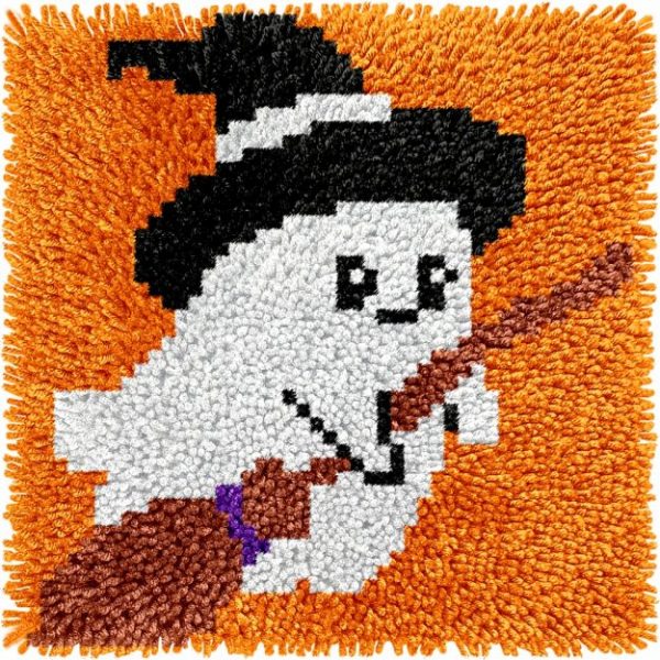 Children’s Rug Making Latch Hooking Kit | Halloween Ghost (30x30cm)