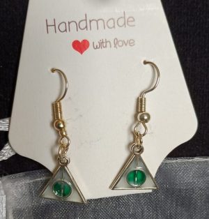 Small Silvertone triangular earrings