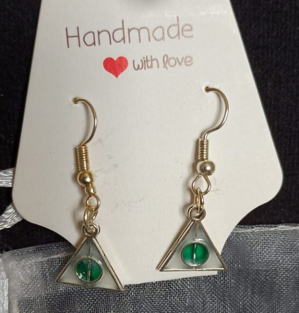 Small Silvertone triangular earrings