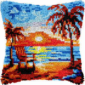Pillow Latch Hooking Kit Cushion Cover | Beach (43x43cm)
