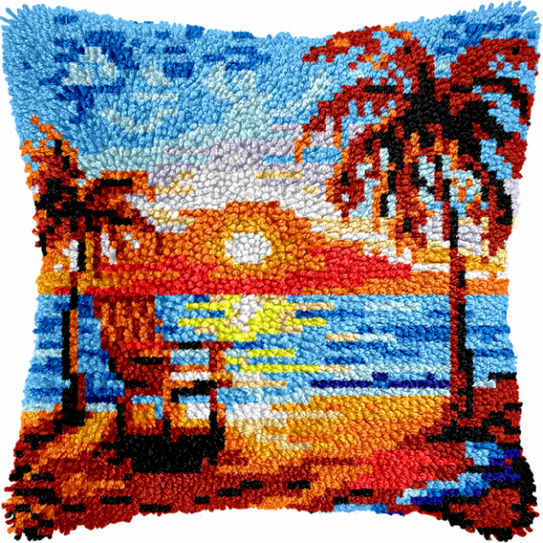 Pillow Latch Hooking Kit Cushion Cover | Beach (43x43cm)