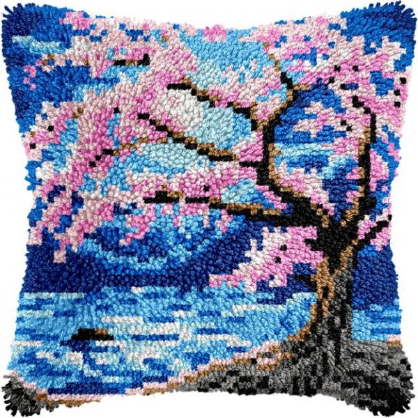 Pillow Latch Hooking Kit Cushion Cover | Blossom Tree (43x43cm)