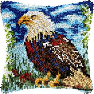 Pillow Latch Hooking Kit Cushion Cover | Eagle (43x43cm)