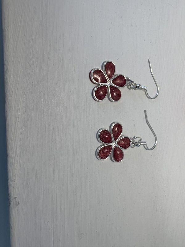 Red Flower Earring and Bangle Set - Image 2