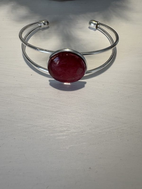 Red Flower Earring and Bangle Set - Image 3