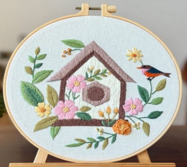 Cross Stitch Kits for Beginners | Birds Home (20cm)