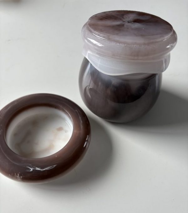 Chocolatey small jar and candle holder set