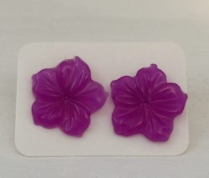 Purple Flower stud earrings