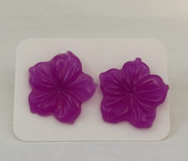 Purple Flower stud earrings