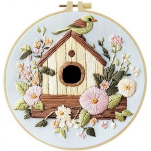 Cross Stitch Kits for Beginners | Birdhouse (20cm with Frame)