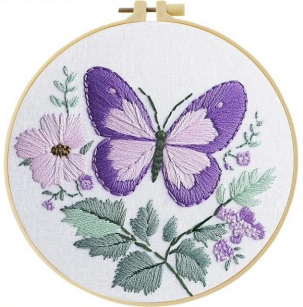 Cross Stitch Kits for Beginners | Butterfly (20cm with Frame)