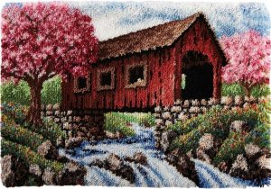 Rug Making Latch Hooking Kit | Covered Bridge Autumn