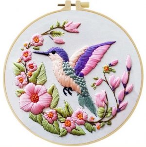 Cross Stitch Kits for Beginners | Hummingbird (20cm with Frame)