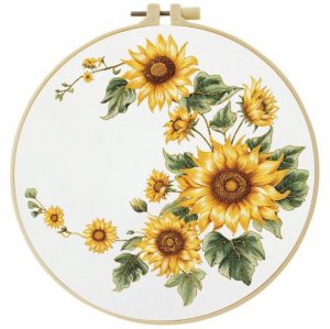 Cross Stitch Kits for Beginners | Sunflowers (20cm with Frame)