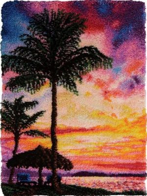 Rug Making Latch Hooking Kit | Sunset on Beach