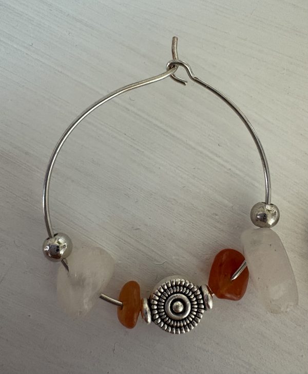 Silver plated hooped autumnal themed earrings - Image 5