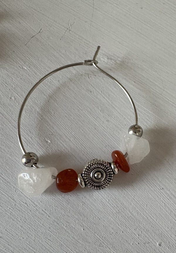 Silver plated hooped autumnal themed earrings - Image 6