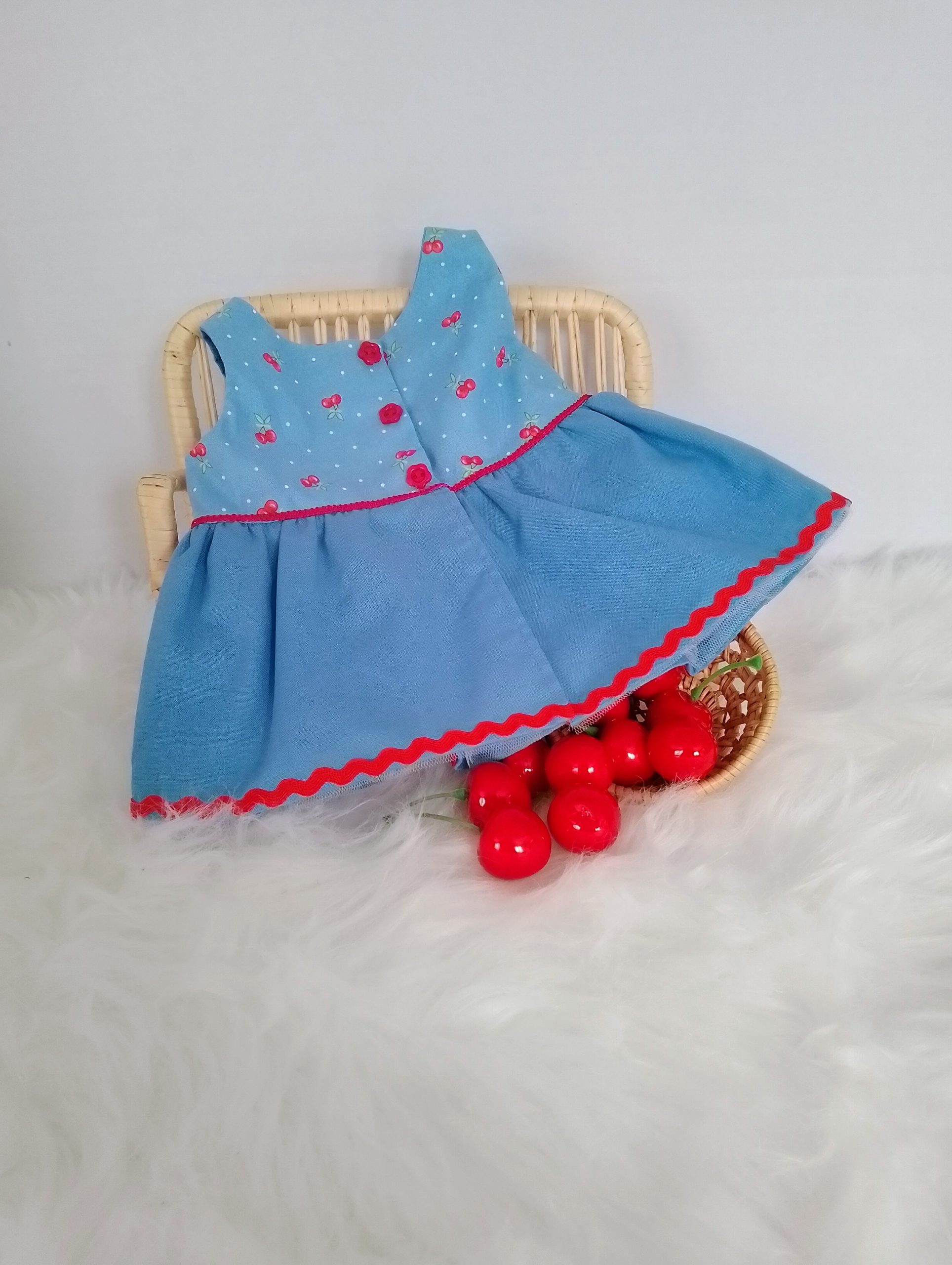 New, high-quality generic, non-branded soft toy teddy bear with unique, custom-made summer dress and boater hat by Enchanting World. - Image 8