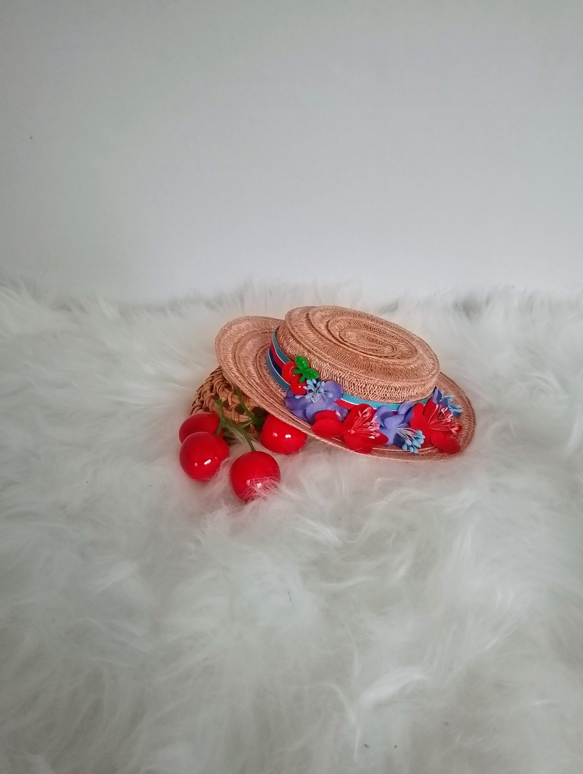 New, high-quality generic, non-branded soft toy teddy bear with unique, custom-made summer dress and boater hat by Enchanting World. - Image 10