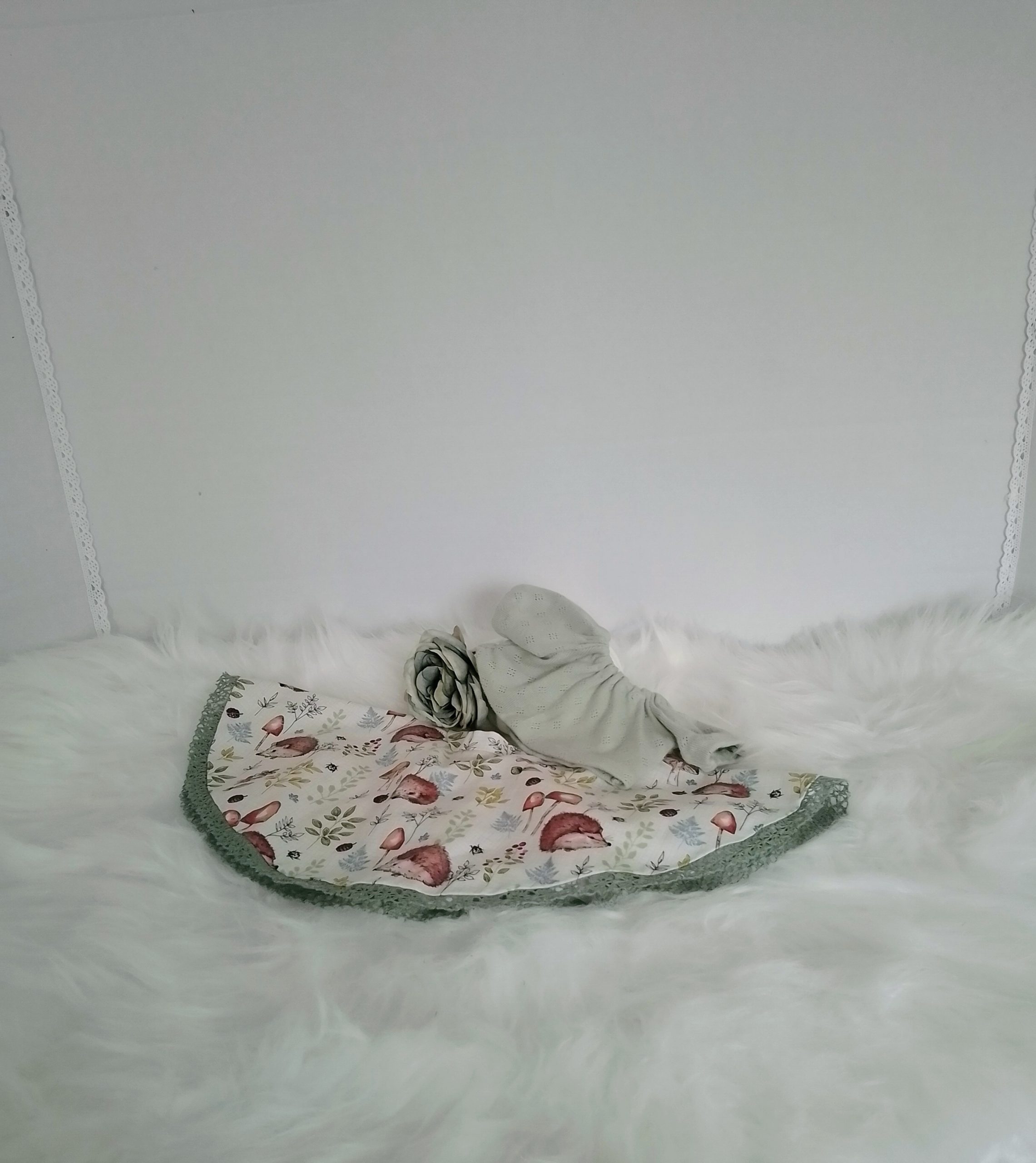 New, high-quality generic, non-branded soft toy teddy bear with unique, custom-made autumn skirt, jumper, French beret and handbag by Enchanting World. - Image 6