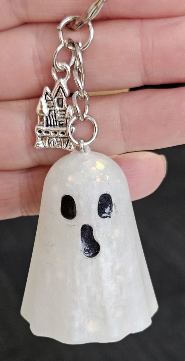 Glitter Ghost Keyring