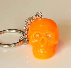 Citrus Spirit β Orange Skull Resin Keychain
