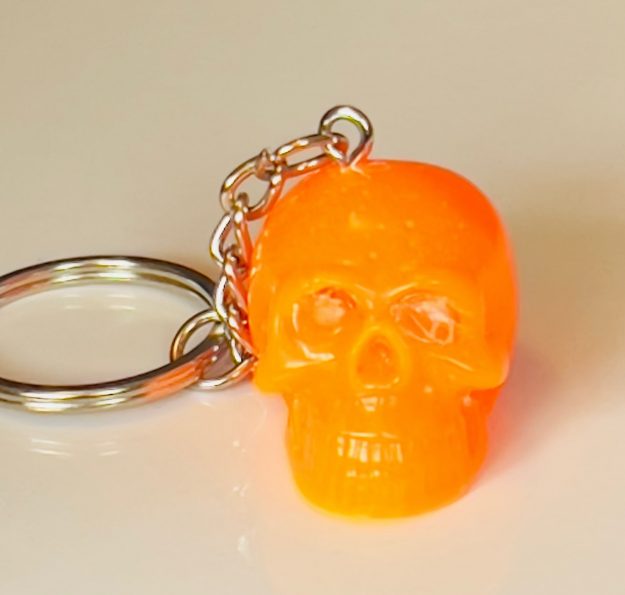 Citrus Spirit – Orange Skull Resin Keychain
