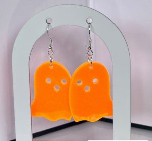 Lantern Spirits – Luminous Orange Ghost Earrings