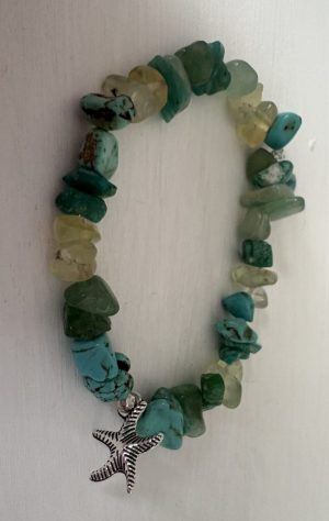 Sea Inspired Aqua Bracelet with Starfish charm