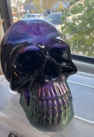 Glittery Resin Skull
