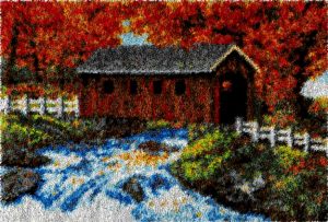 Rug Making Latch Hooking Kit | Covered Bridge Fall