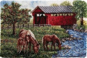 Rug Making Latch Hooking Kit | Covered Bridge Summer