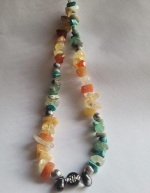 Multicoloured Natural Stone Chip Phone/Bag Charm