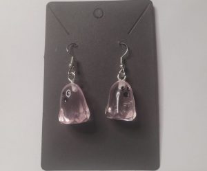 Pink Resin Ghost Dangle Earrings – Handmade Cute Spooky Jewellery