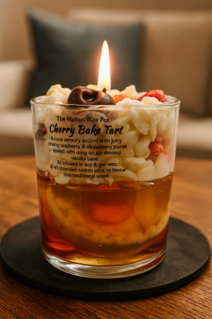 Cherry Tart Dessert Wax Candle • Cosy Inspired Home Gift • Strong Scent Artisan