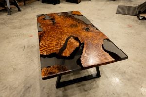 Solid Wood Dining Table with epoxy resin