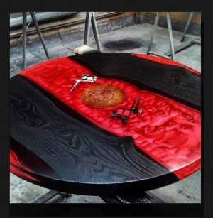 Black & Red Epoxy Dinning Table
