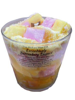 Handmade Battenberg Candle • Soy Wax Dessert Home Décor • Almond Vanilla Fragrance Gift