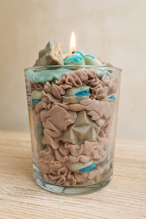 Dubai Chocolate Pistachio Candle Handmade Soy Wax Dessert Scented Gift Home Decor