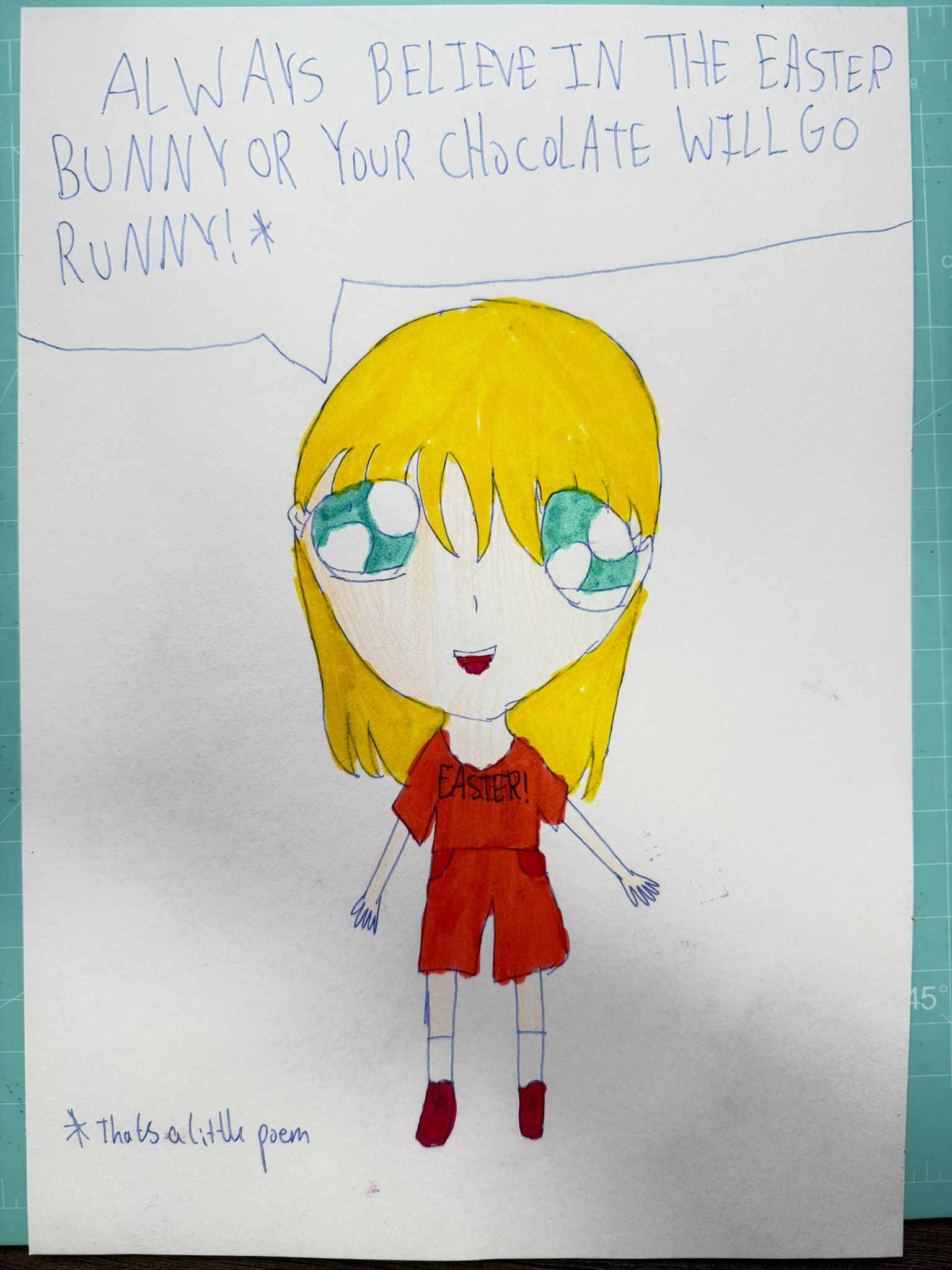 Happy Easter Story Card | Two-Sided Comic Illustration | Original Children’s Artwork (21 x 30 cm) - Image 2