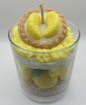 Handmade Lemon Meringue Dessert Candle • Citrus Cream Soy Wax Candle