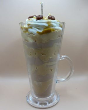 Salted Caramel Frappe‑Style Candle • Handmade Caramel Coffee Candle • Café‑Inspired Gift
